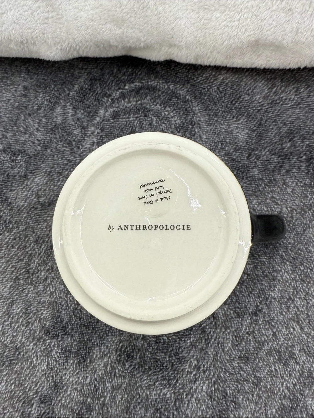 Anthropologie The Bistro Tile Stoneware Mug Monogram Initial C Mosaic-New